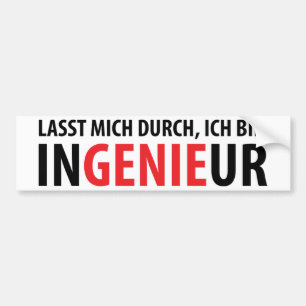 Autocollant De Voiture Ich bin Ingenieur