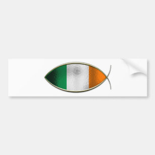 Autocollant De Voiture Ichthus - drapeau irlandais