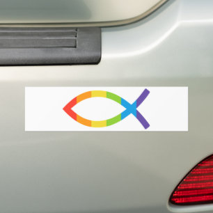 Autocollant De Voiture Ichthys Jesus Fish LGBTQ Gay Christian