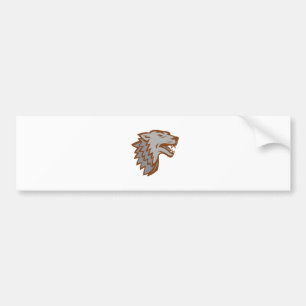 Autocollant De Voiture Icône de loup gris d'écorcement