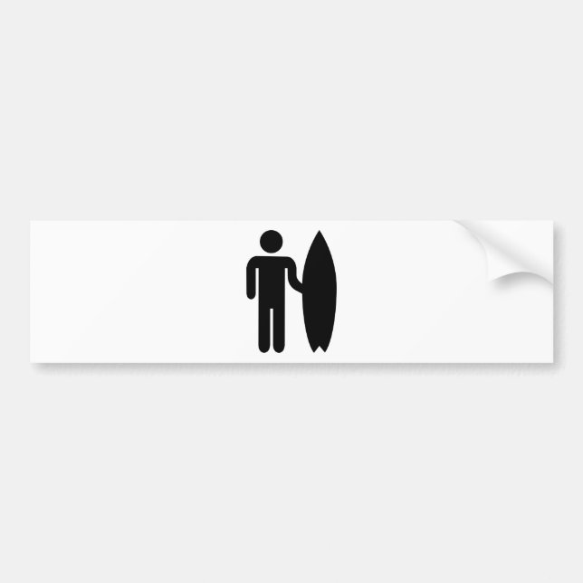 Autocollant De Voiture Icône de surfer (Devant)