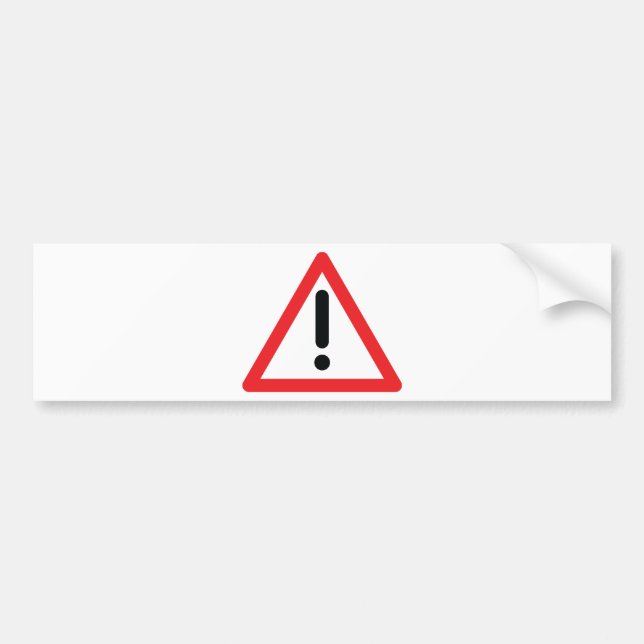 Autocollant De Voiture icône de trafic de point d'exclamation (Devant)
