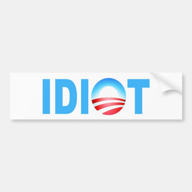AUTOCOLLANT DE VOITURE IDIOT D'OBAMA (Devant)