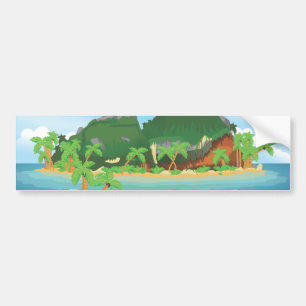 Autocollant De Voiture Île au trésor tropical