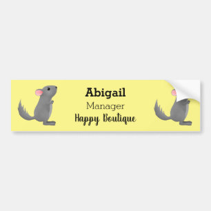 Autocollant De Voiture Illustration de chinchilla gris mignon