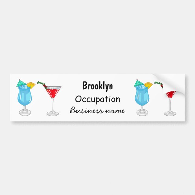 Autocollant De Voiture Illustration de cocktail (Devant)
