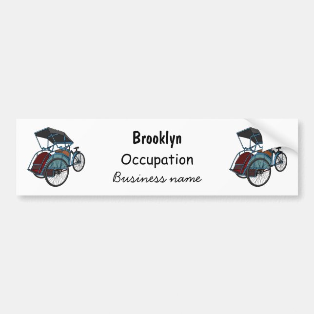 Autocollant De Voiture Illustration de cyclo-pousse (Devant)