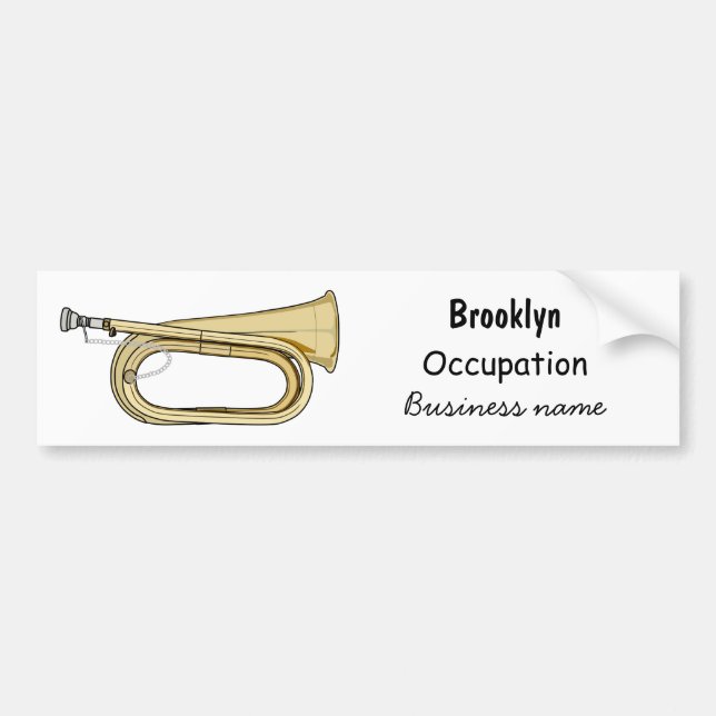 Autocollant De Voiture Illustration de dessin animé Bugle (Devant)