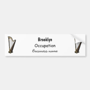 Autocollant De Voiture Illustration de dessin animé sur la harpe