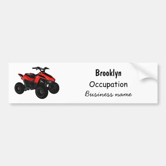 Autocollant De Voiture Illustration de Quad bike atv (Devant)