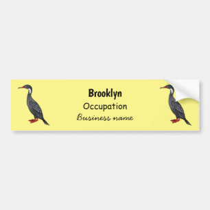 Autocollant De Voiture Illustration d'oiseau cormoran à pattes rouges