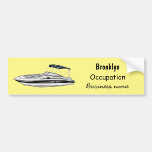 Autocollant De Voiture Illustration d'un bateau à moteur
