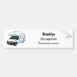 Autocollant De Voiture Illustration d'un campervan heureux