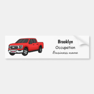 Autocollant De Voiture Illustration d'une camionnette rouge mou
