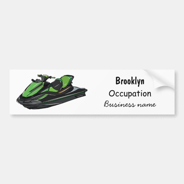 Autocollant De Voiture Illustration Jet ski (Devant)