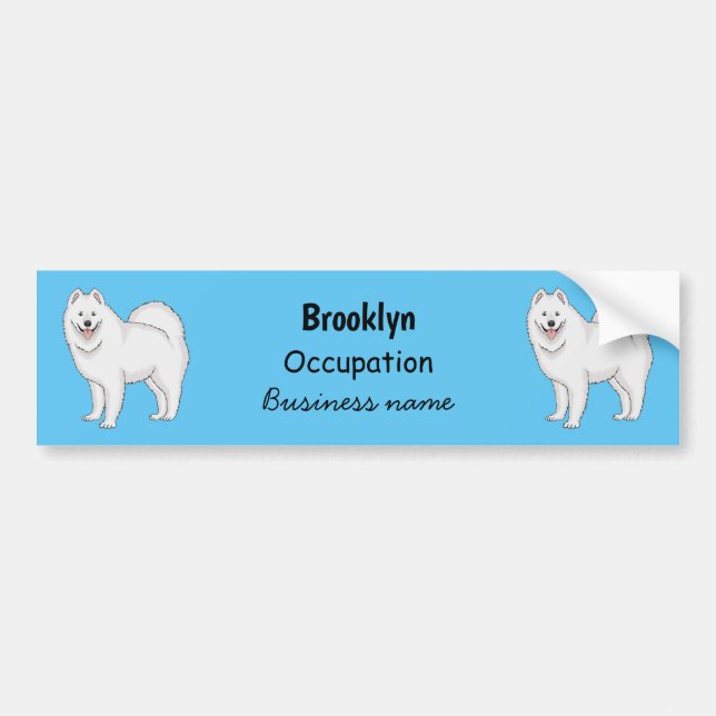 Autocollant De Voiture Illustration Samoyed dog (Devant)