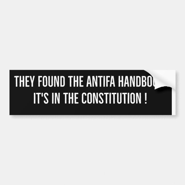 Autocollant De Voiture Ils ont trouvé le manuel d'Antifa  C'est dans la C (Devant)
