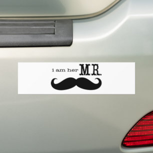 Autocollant De Voiture I'm Her Mr. Mustache Grooms Gifts