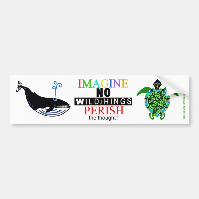 Autocollant De Voiture IMAGINE - Conservation - Animaux en voie de dispar (Devant)