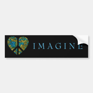 Autocollant De Voiture Imaginez la paix et l'amour