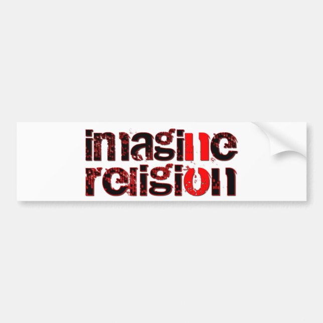 Autocollant De Voiture Imaginez Pas De Religion (Devant)