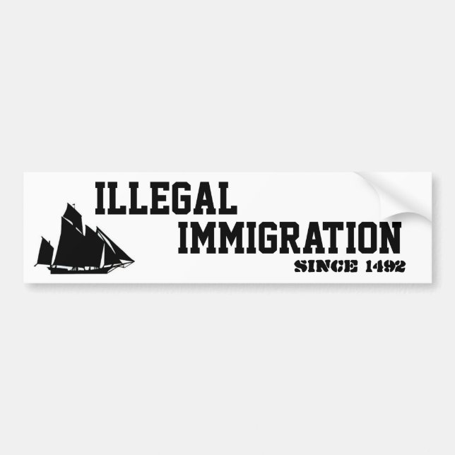 Autocollant De Voiture Immigration-Autocollant illégal (Devant)
