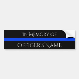 AUTOCOLLANT DE VOITURE IN MEMORY OF FALLEN OFFICER THIN BLUE LINE STICKER
