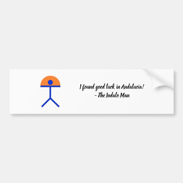 Autocollant De Voiture Indalo Man Good Luck Blue et Orange (Devant)