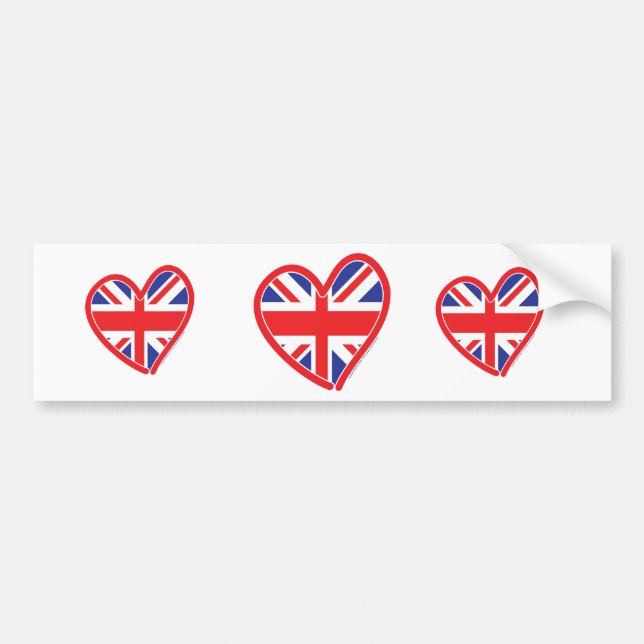 Autocollant De Voiture Indicateur cardiaque Union Jack (Devant)