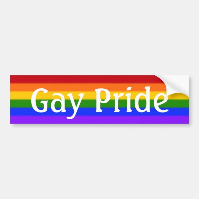 Autocollant De Voiture Indicateur Gay pride (texte) (Devant)