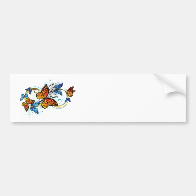 Autocollant De Voiture Infinité de papillons monarques (Devant)