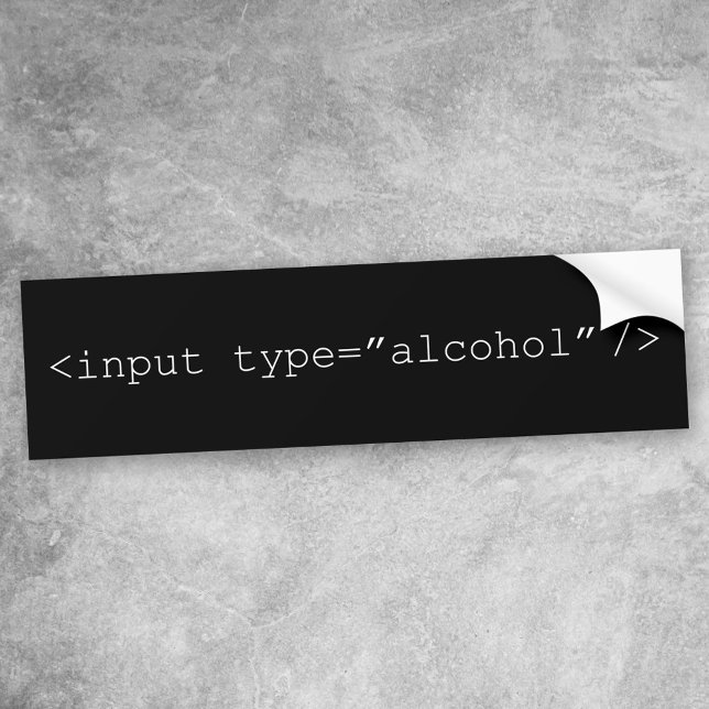 Autocollant De Voiture Input Alcohol HTML Form (Créateur téléchargé)