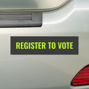 Autocollant De Voiture Inscrivez-vous pour voter néon moderne vert et gri