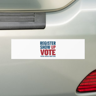 Autocollant De Voiture Inscrivez-vous, venez voter, votre voix compte éle