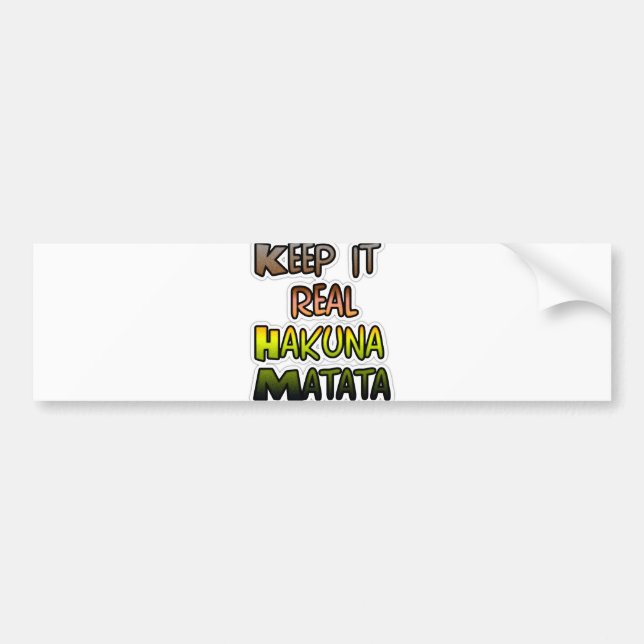 Autocollant De Voiture Inspiration Art "Keep It Real Hakuna Matata" (Devant)