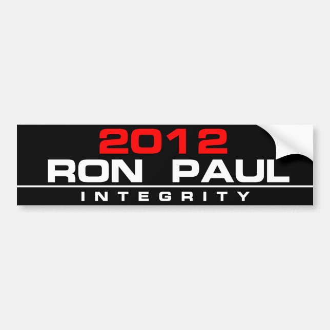 AUTOCOLLANT DE VOITURE INTÉGRITÉ 2012 DE RON PAUL (Devant)
