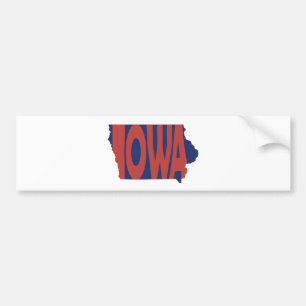 Autocollant De Voiture Iowa State Name Word Art Red