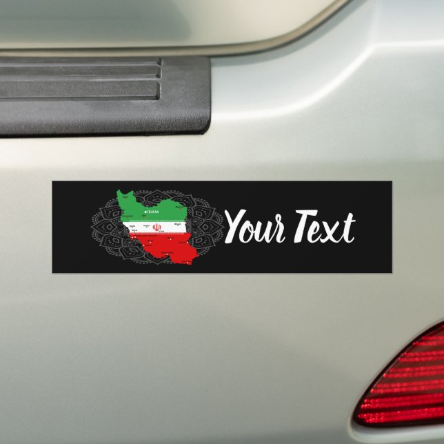 Autocollant De Voiture Iran Map with Flag and Emblem (En voiture)