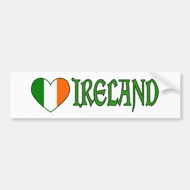 Autocollant De Voiture Irish Flag Heart Irlande (Devant)