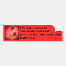 Isaiah 44:2 Pro Life Bumper Sticker