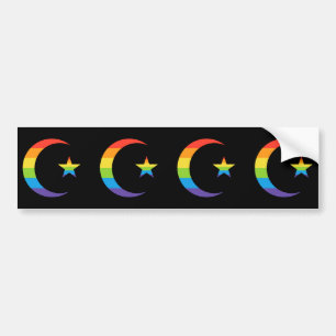 Autocollant De Voiture Islam Crescent & Star Muslim LGBTQ Gay pride Drape