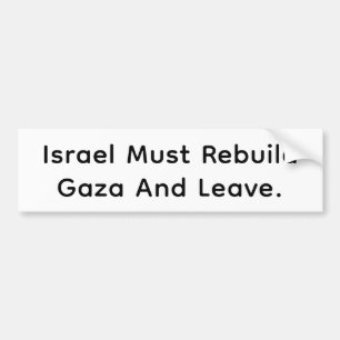 Autocollant De Voiture Israël reconstruit Gaza et laisse Hankamer Artjunk