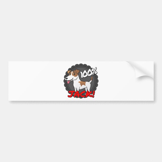 Autocollant De Voiture Jack 100% Russell (Devant)