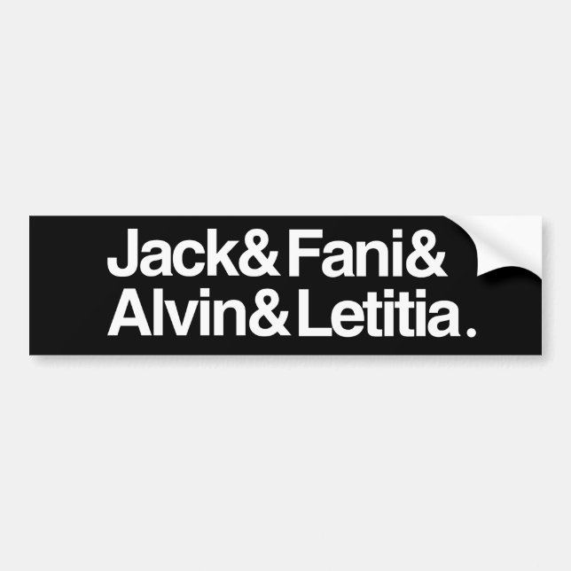 Autocollant De Voiture Jack et Fani et Alvin et Letitia (Devant)
