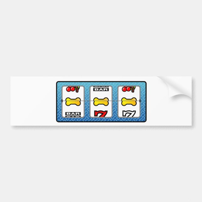 Autocollant De Voiture Jackpot de chien os (Devant)