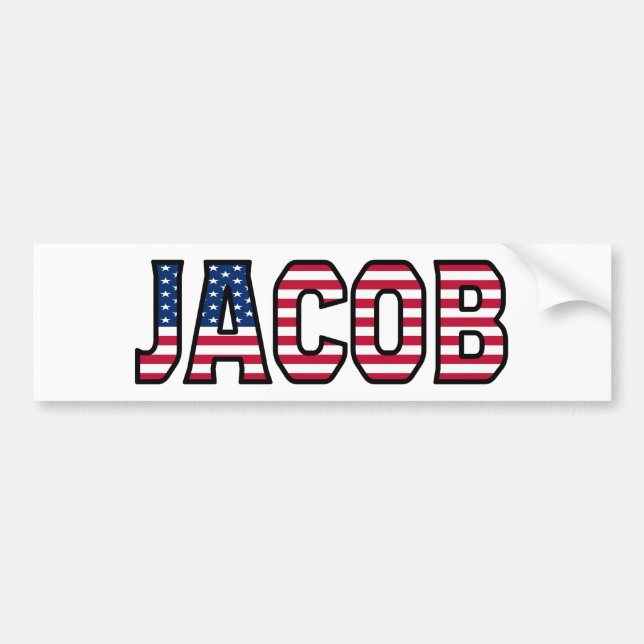 Autocollant De Voiture Jacob Nom Vorname USA Aufkleber Sticker Auto (Devant)
