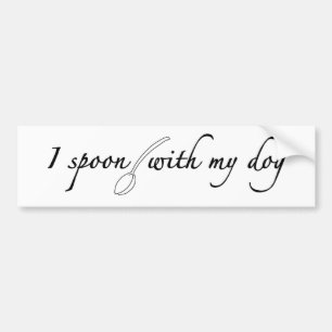 Autocollant De Voiture J'administre à la cuillère avec mon chien