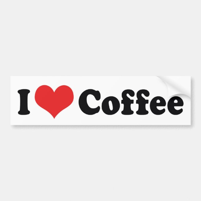 Autocollant De Voiture J'adore Heart Coffee - Amateur de caféine Java (Devant)