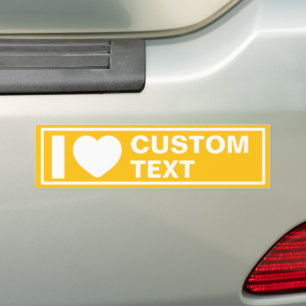 Autocollant De Voiture J'adore l'autocollant de bumper moderne jaune pers