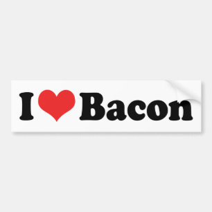 Autocollant De Voiture J'adore le bacon cœur - Amoureux du bacon